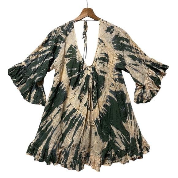 Lani Lau Tops - Lani Lau Hawaiian Fringe Tie Dye Resortwear Tunic Top OS